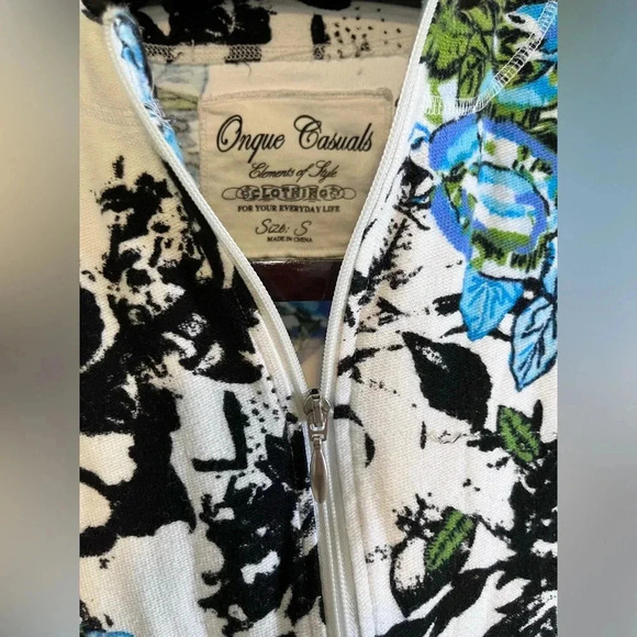 onque casuals Women’s size small zippered Cotton Sweater with pockets - Picture 4 of 5